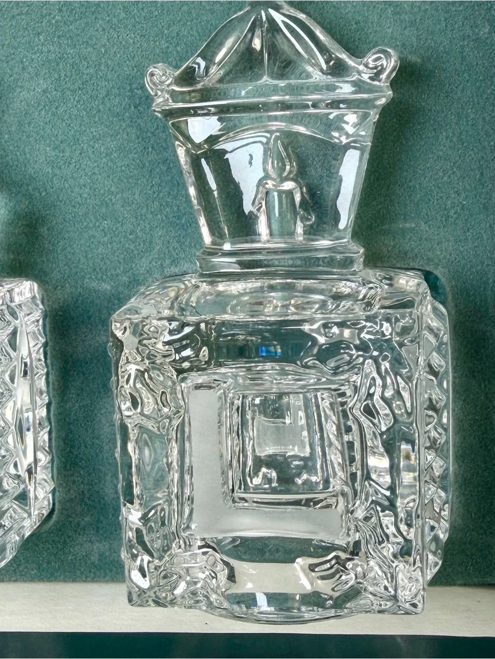 Vintage Lenox 1998 Crystal NOEL Blocks Ornament Set 4 Germany Christmas Boxed